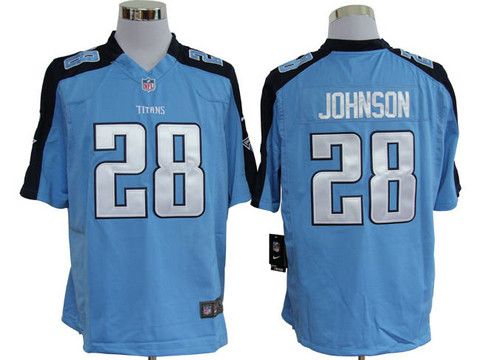 NFL Blue Nike Game jerseys Tennessee Titans 28 Chris Johnson LT.